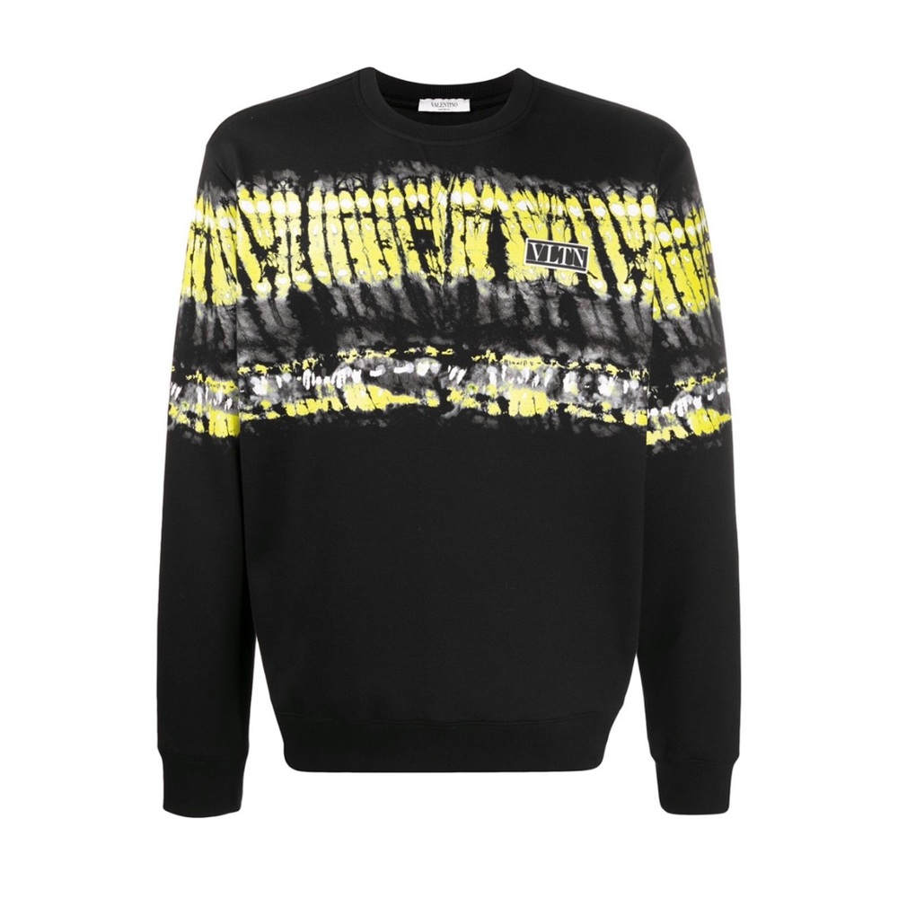 Valentino tie-dye panel logo patch sweatshirt